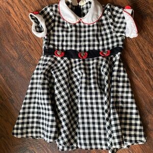 VINTAGE Black and White Checkered Dress